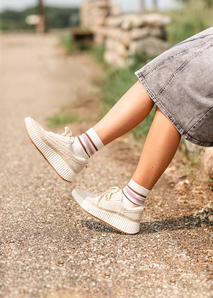 Retro Stripe Style Crew Socks Accessories