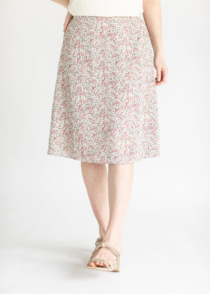 Rose Bud Print Midi Skirt FF Skirts