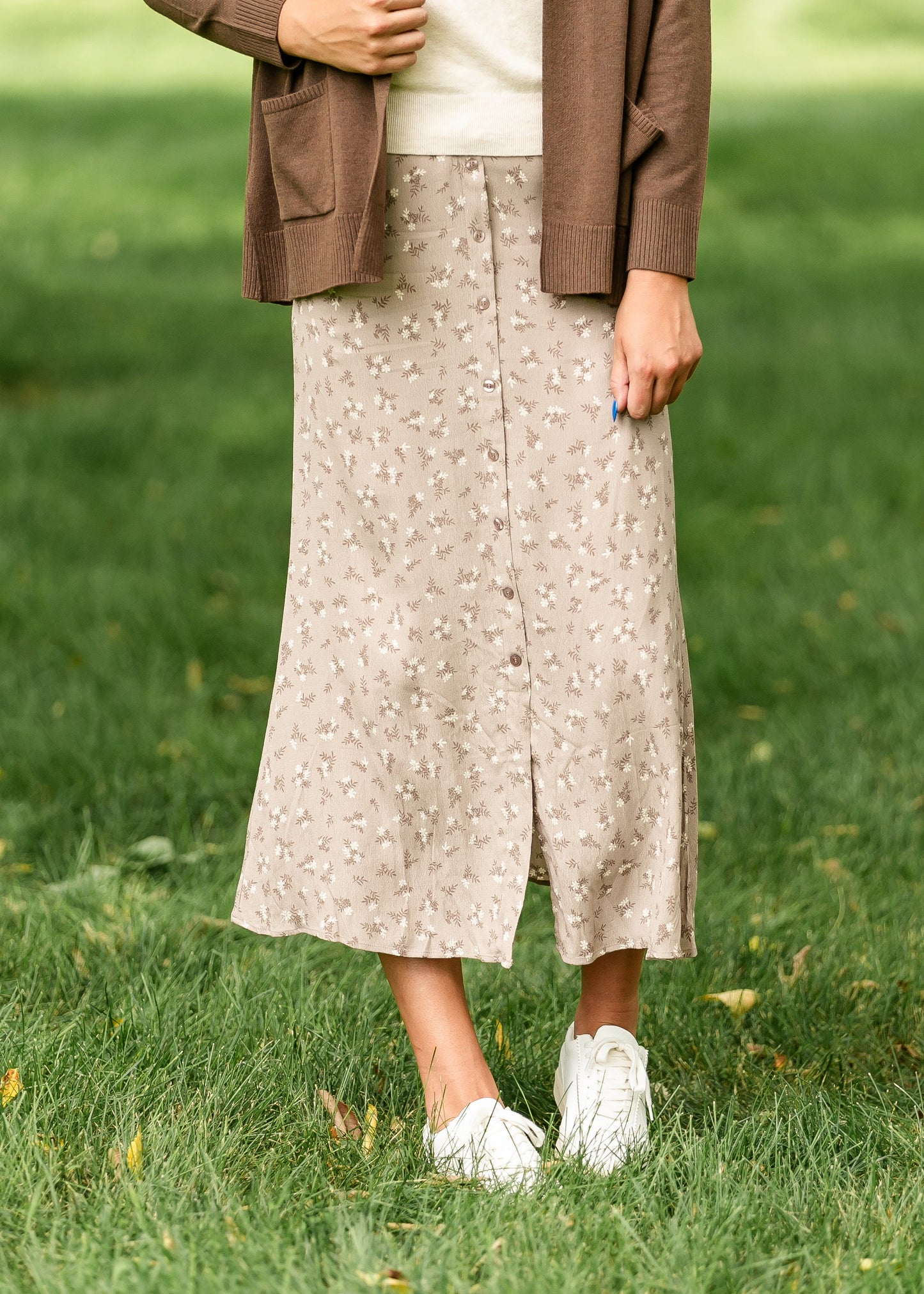 Rosemary Floral Button Front Maxi Skirt IC Skirts