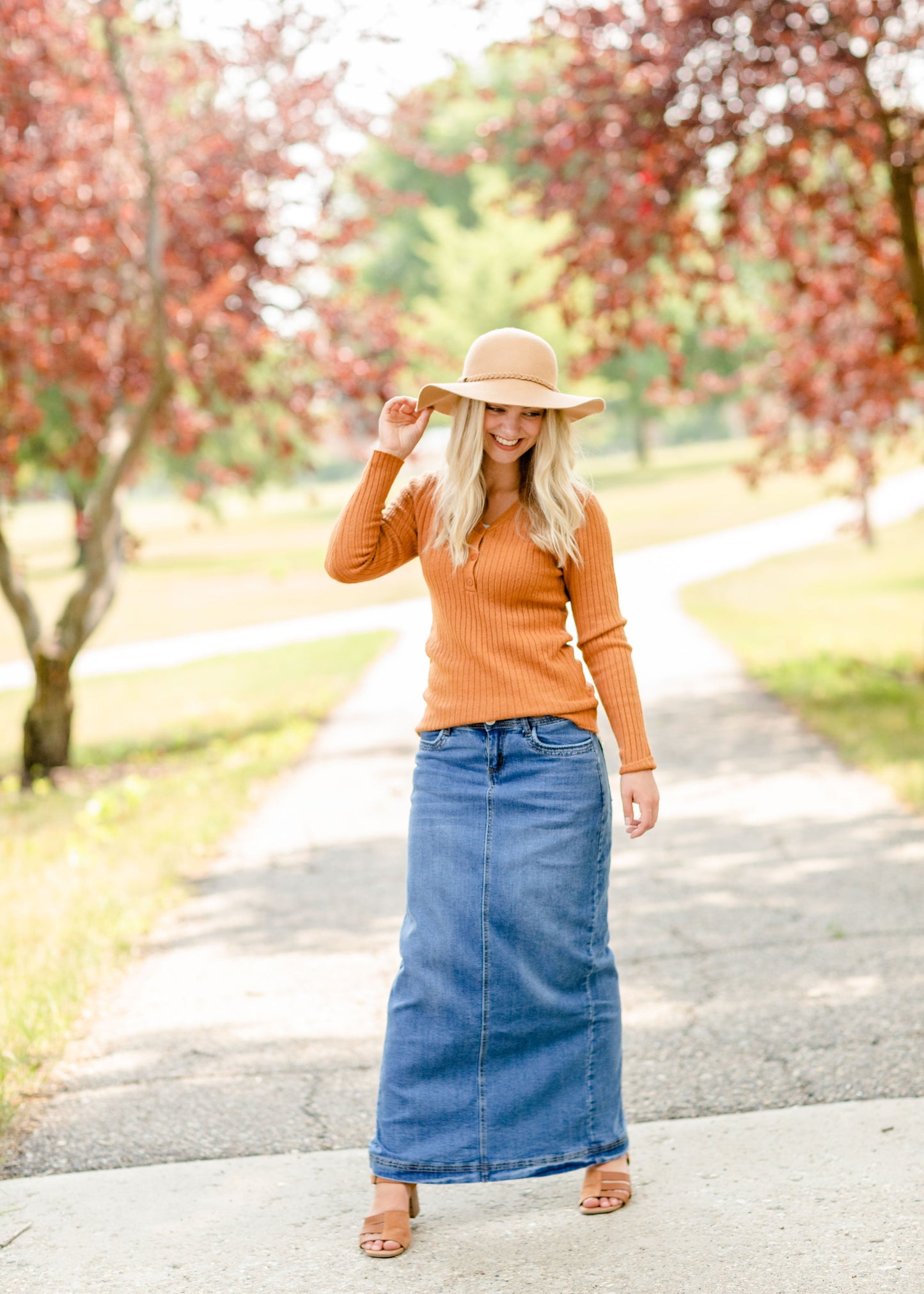 Rust Soft Knit Sweater Top Tops