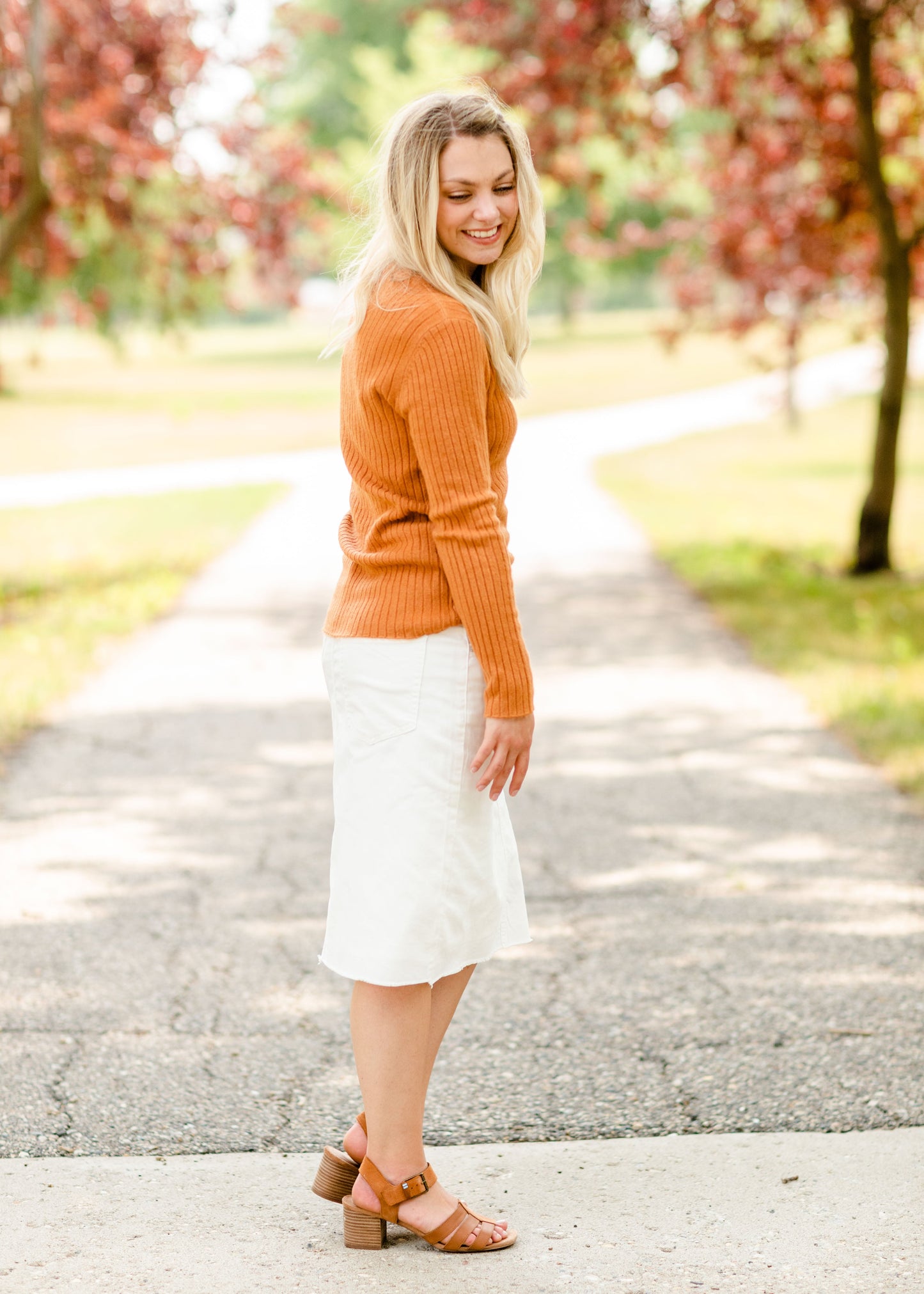 Rust Soft Knit Sweater Top Tops