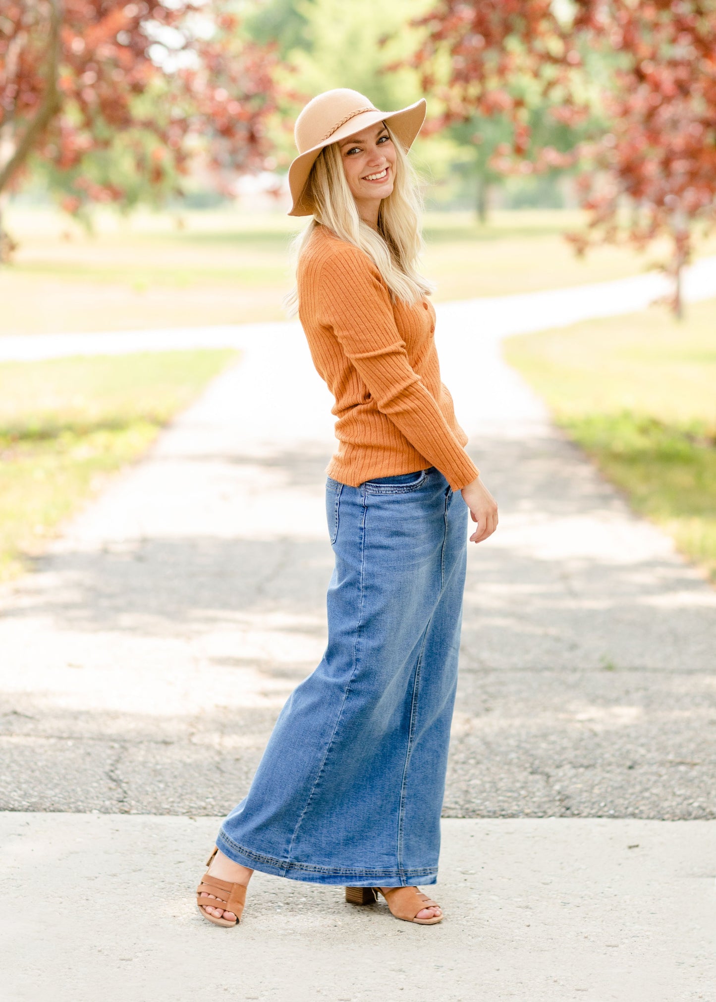 Rust Soft Knit Sweater Top Tops