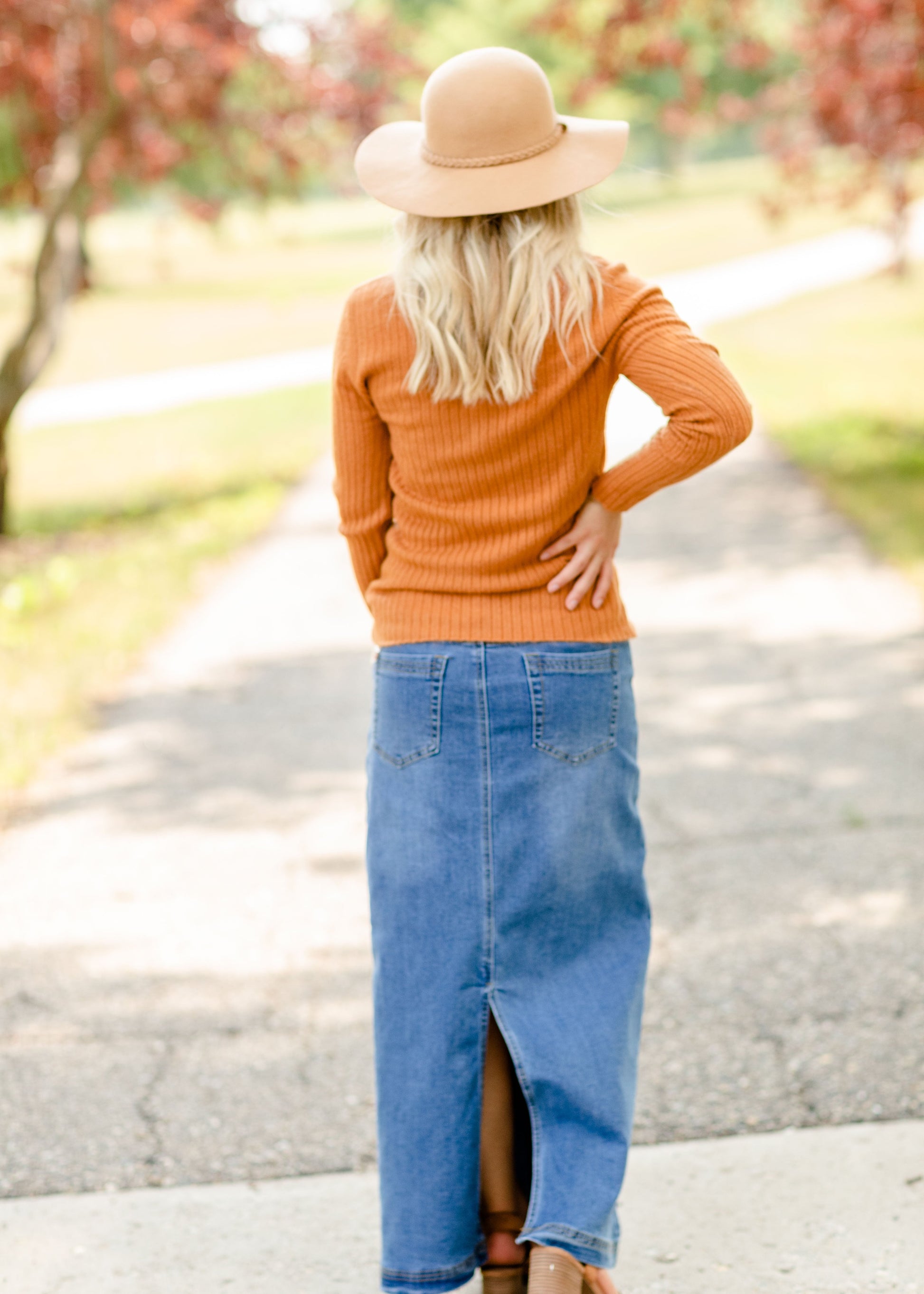 Rust Soft Knit Sweater Top Tops