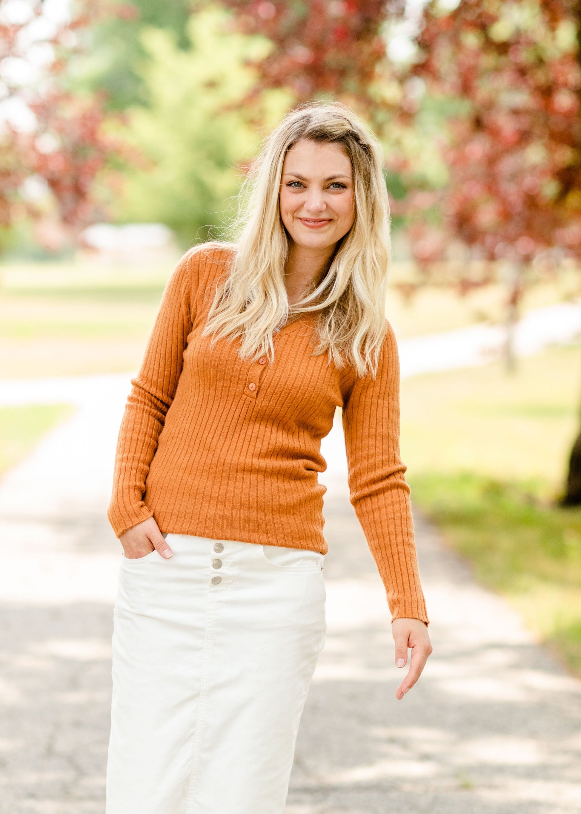 Rust Soft Knit Sweater Top Tops