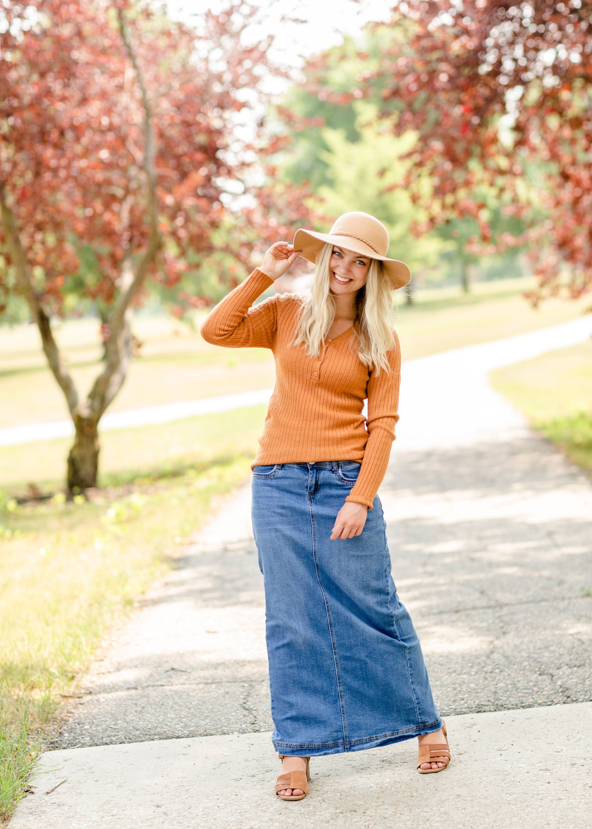 Rust Soft Knit Sweater Top Tops