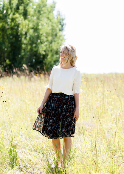 Rusty Floral Flowy Midi Skirt - FINAL SALE Skirts