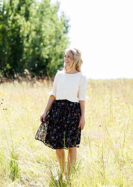 Rusty Floral Flowy Midi Skirt - FINAL SALE Skirts