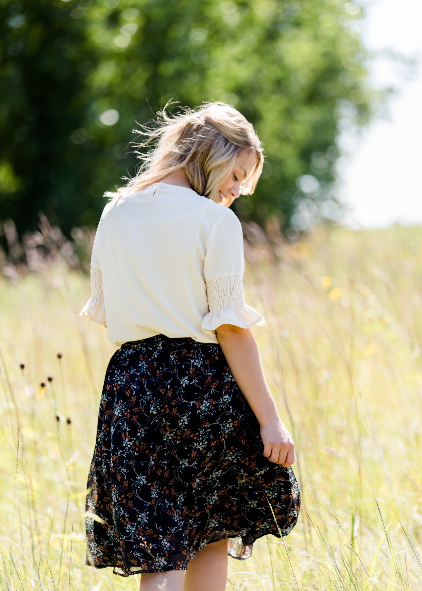 Rusty Floral Flowy Midi Skirt - FINAL SALE Skirts