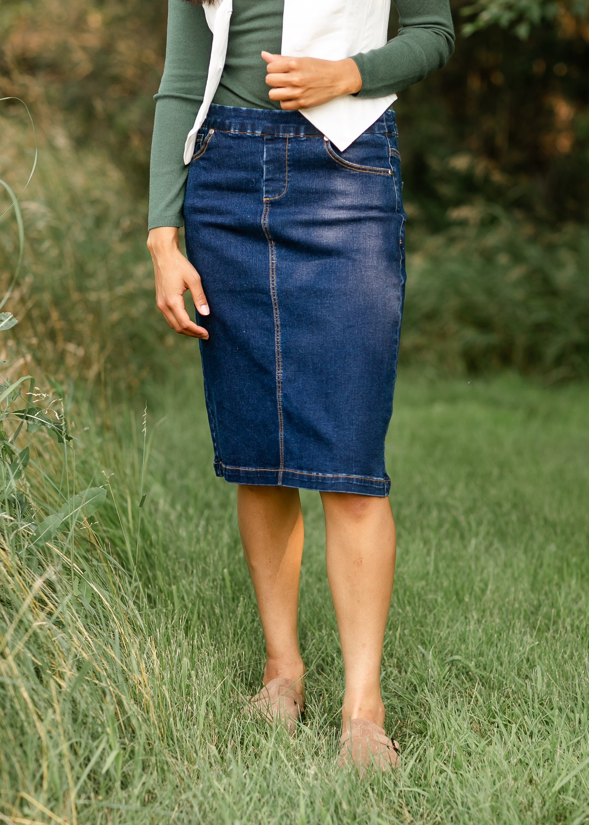 Sandra Midi Denim Skirt IC Skirts