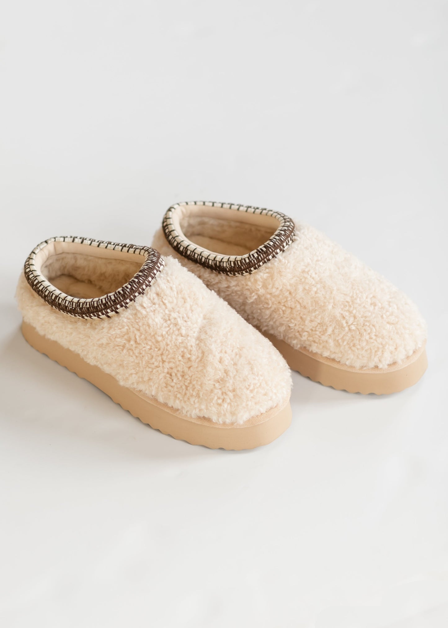 Selena Faux Shearling Platform Slippers Shoes