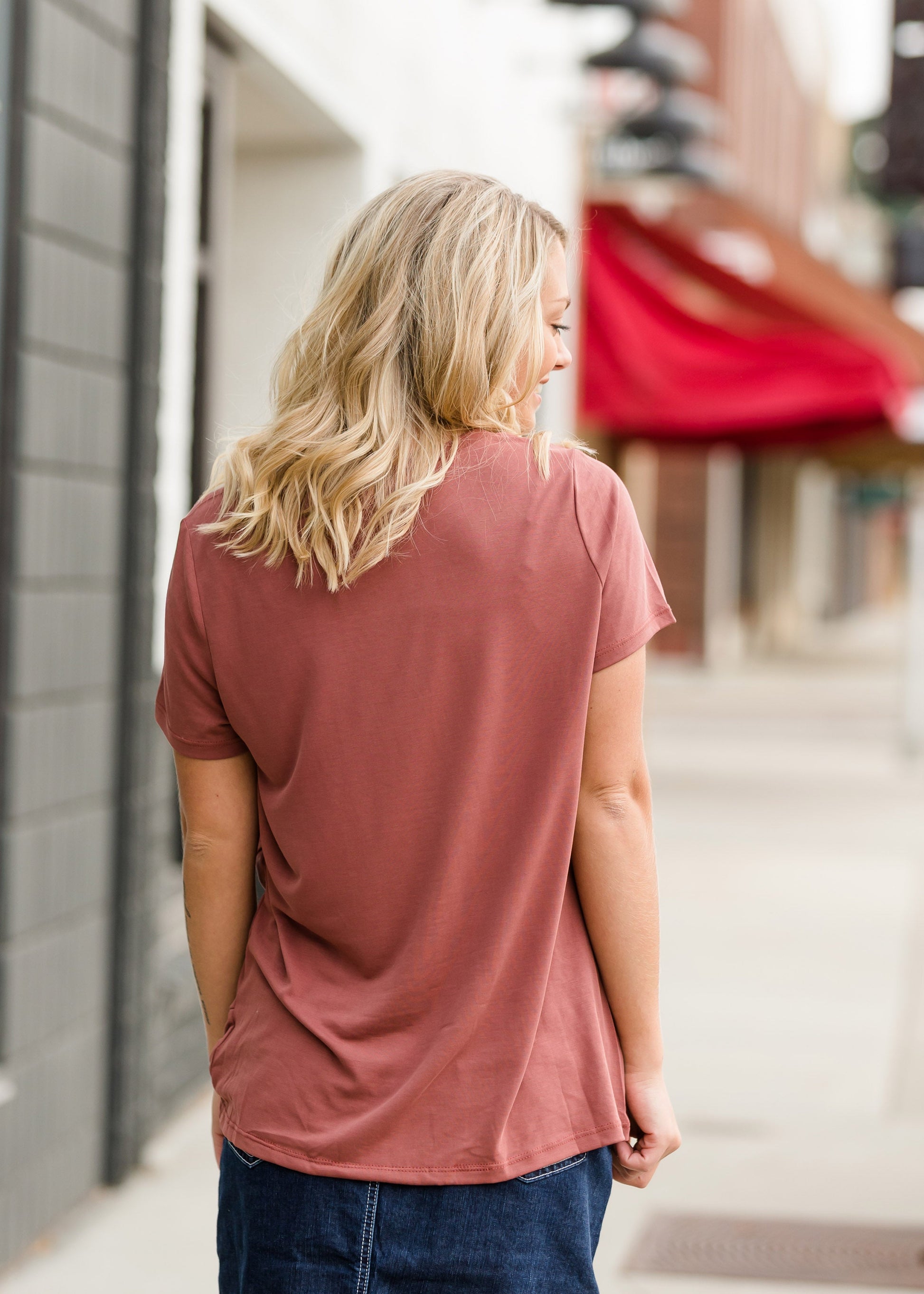 Short Sleeve Front Knot Top - FINAL SALE Tops