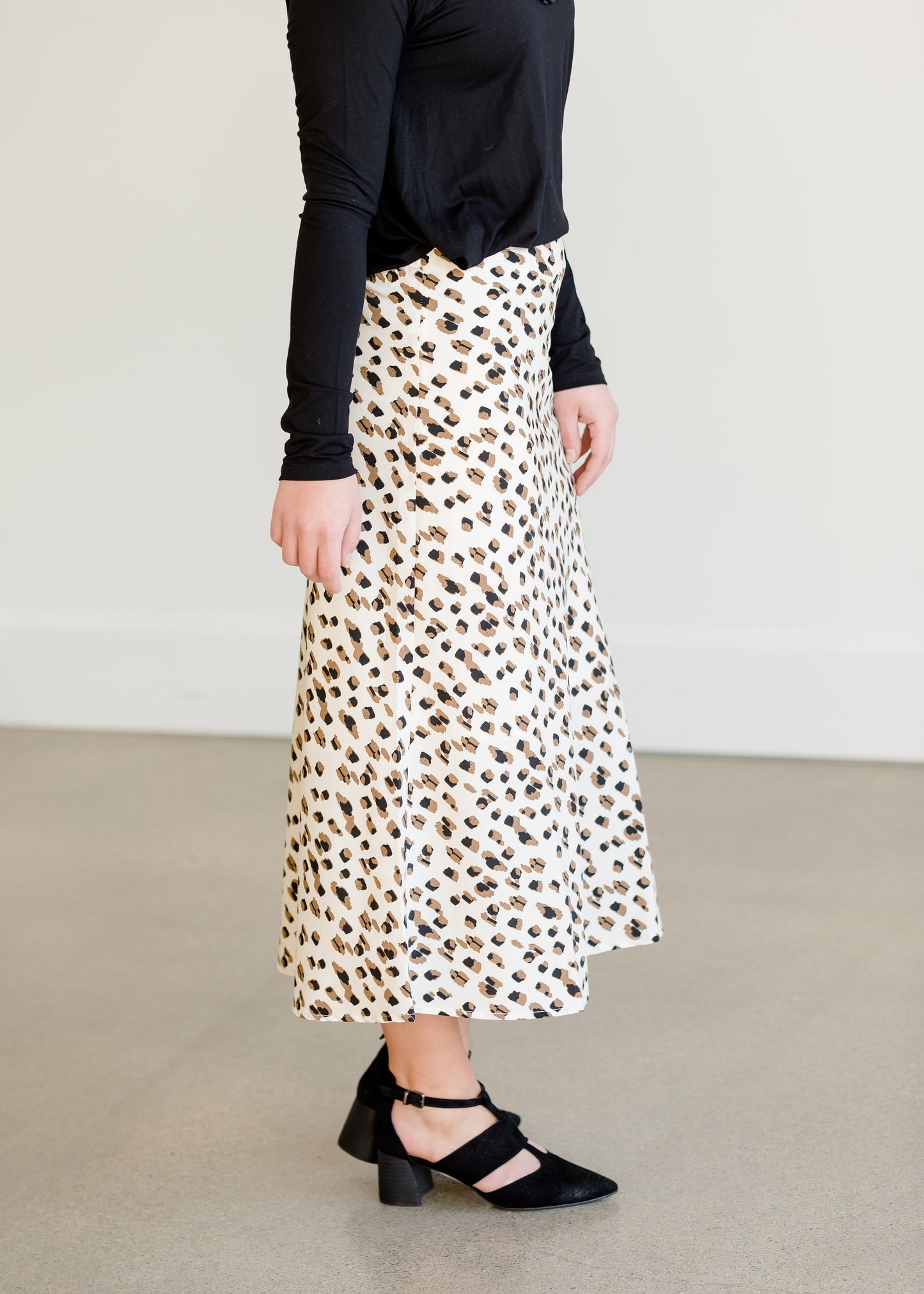 Side Zip Leopard Midi Skirt - FINAL SALE Skirts