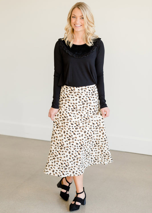 Side Zip Leopard Midi Skirt - FINAL SALE Skirts