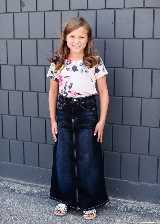 Silver Stitch Dark Denim Skirt Skirts