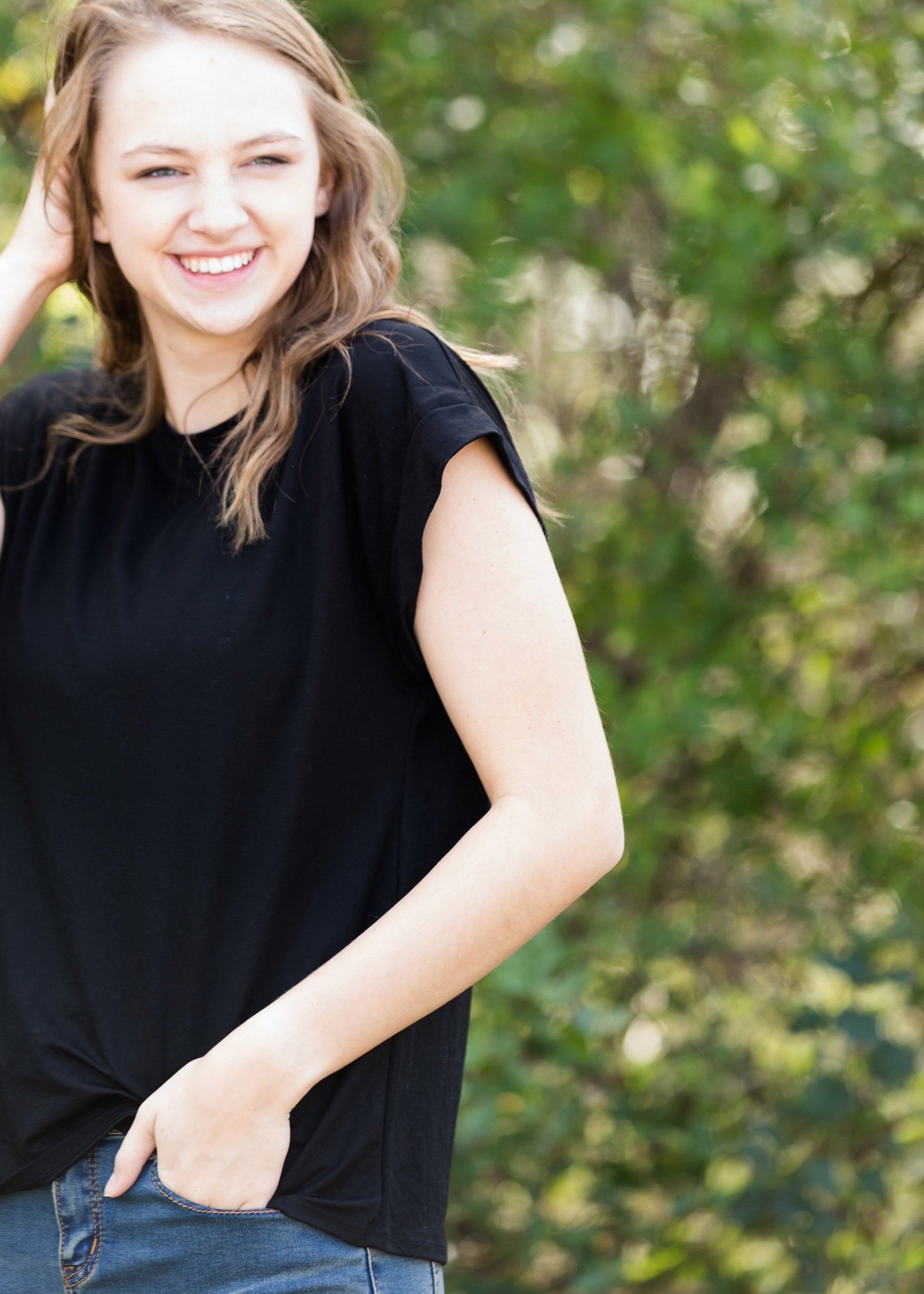 Simple Black Boxy Tee - FINAL SALE Tops