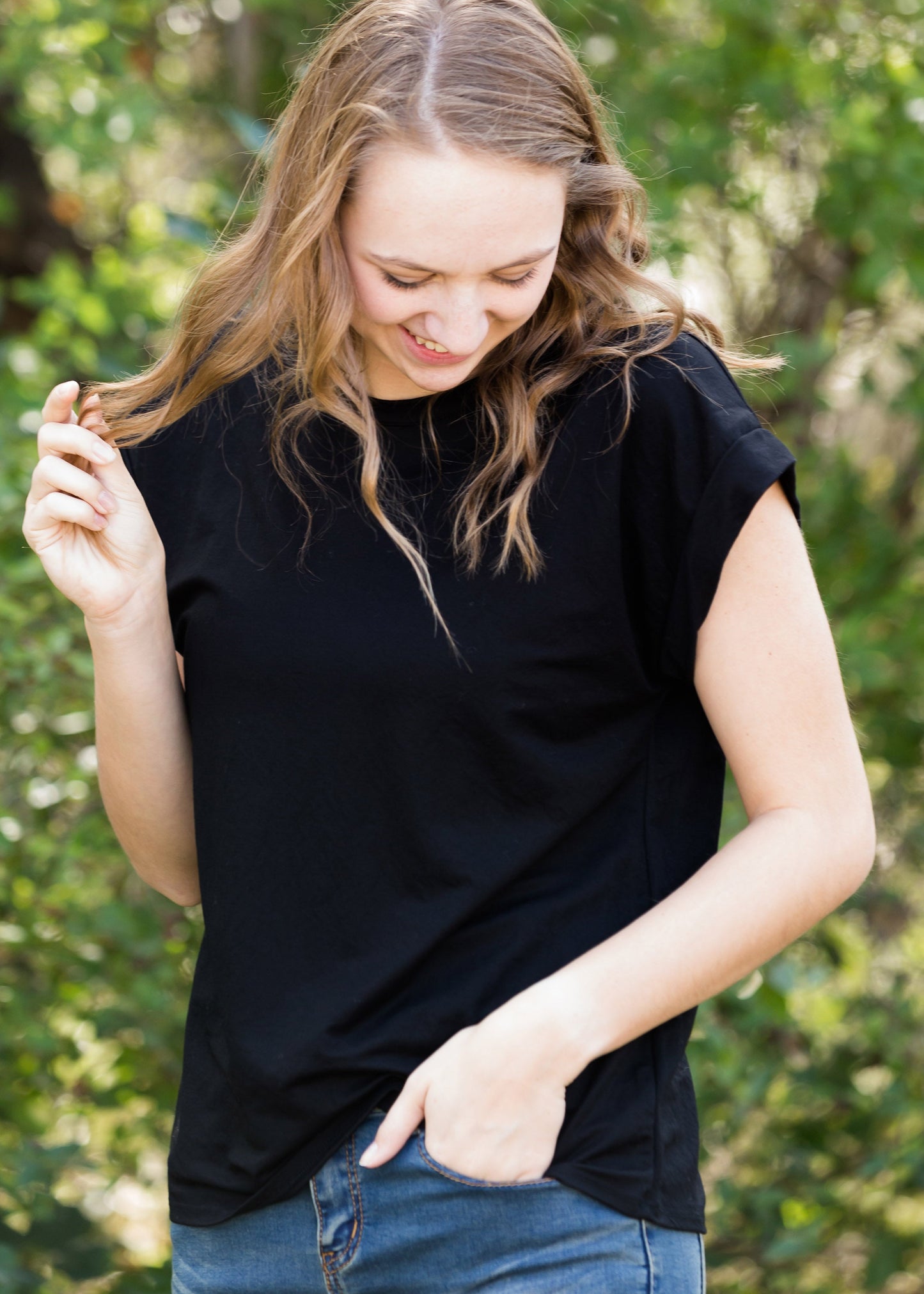 Simple Black Boxy Tee - FINAL SALE Tops