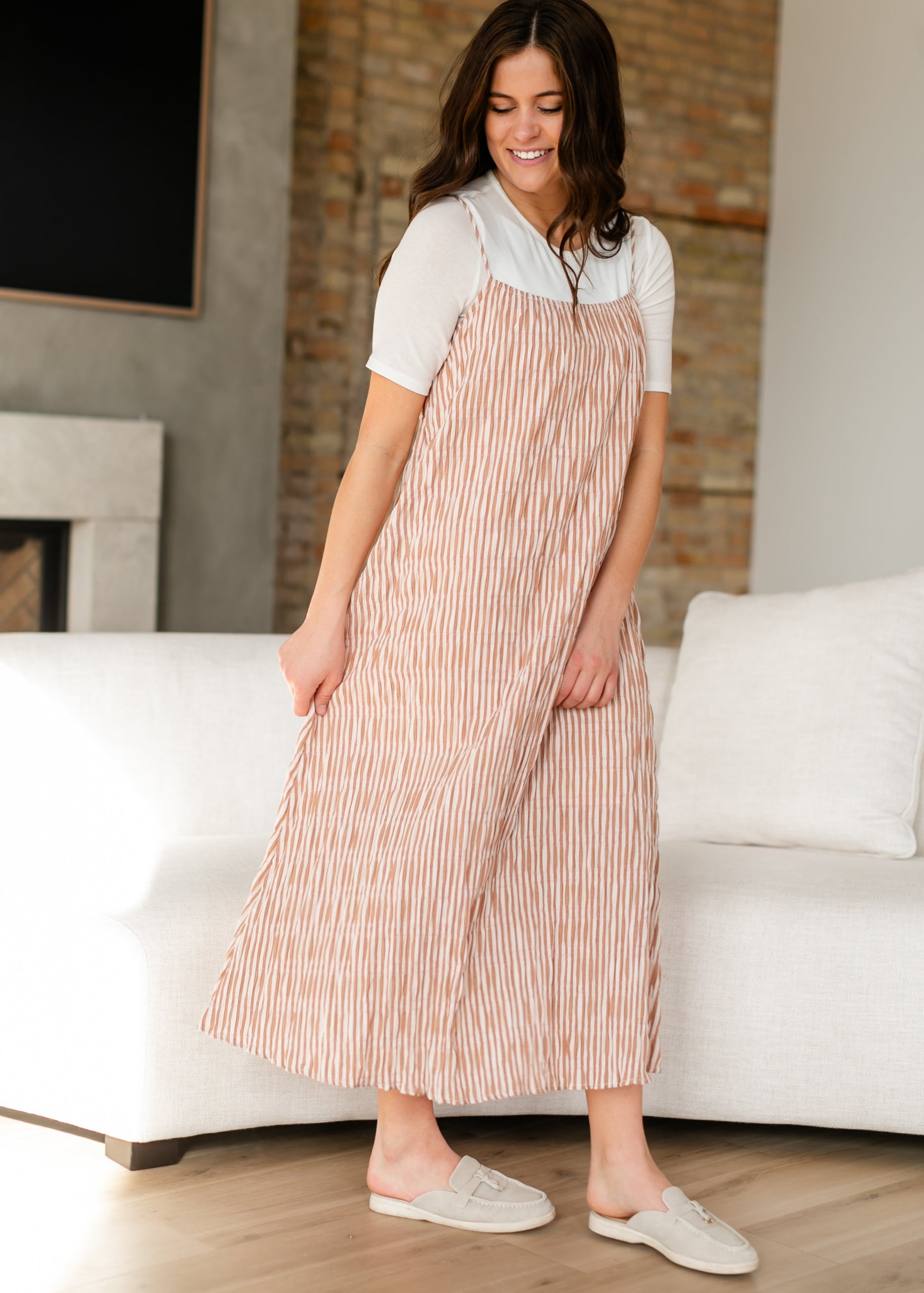 Sleeveless Striped Flowy Maxi Dress FF Dresses