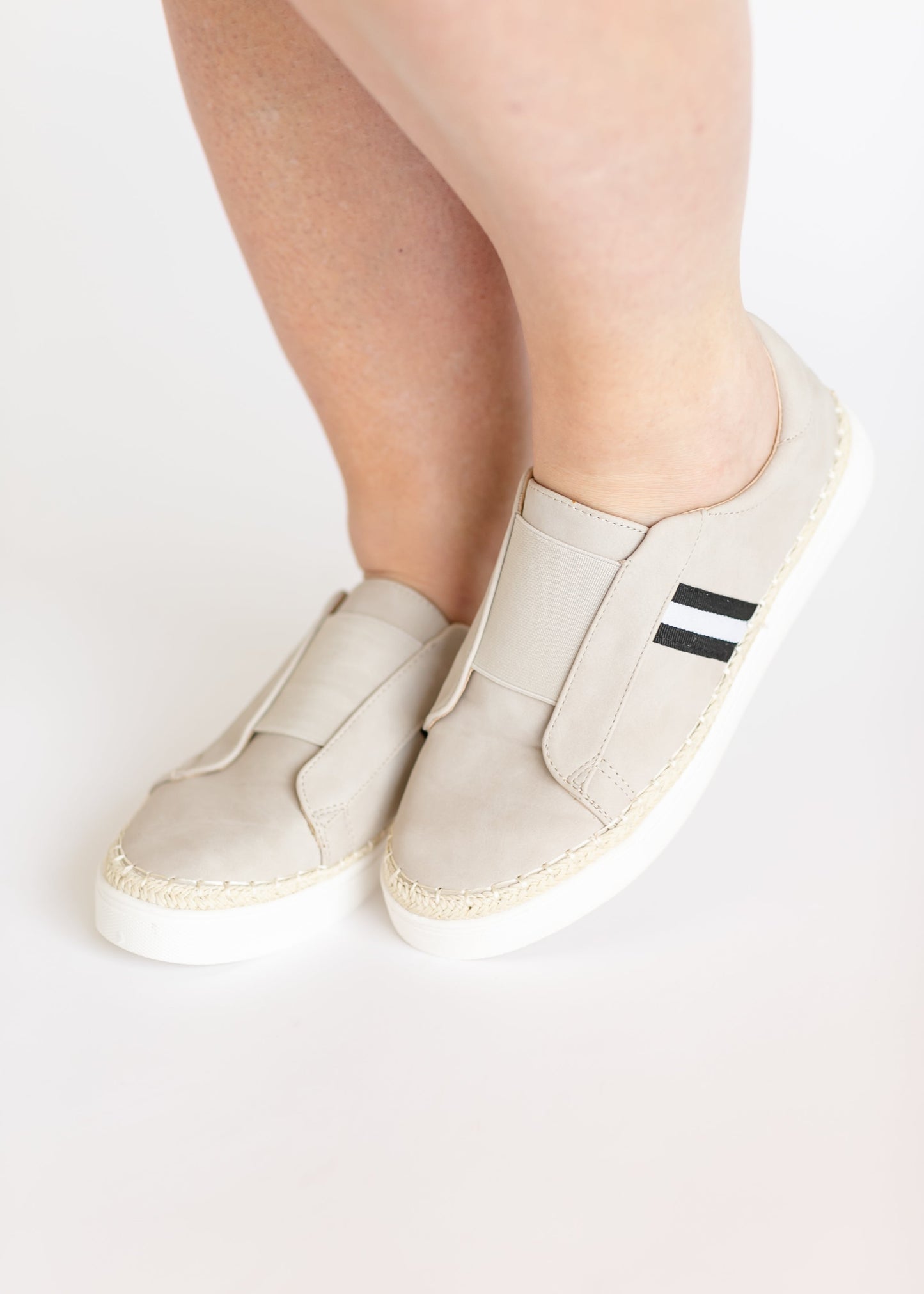 Slip-on Strech Raffia Edge Sneakers Shoes