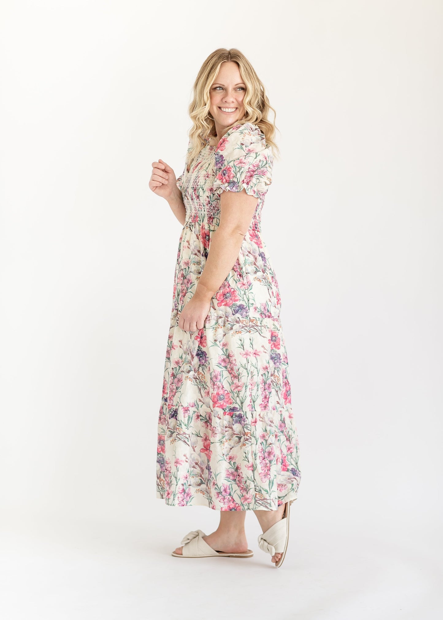 Smocked Floral Maxi Dress FF Dresses