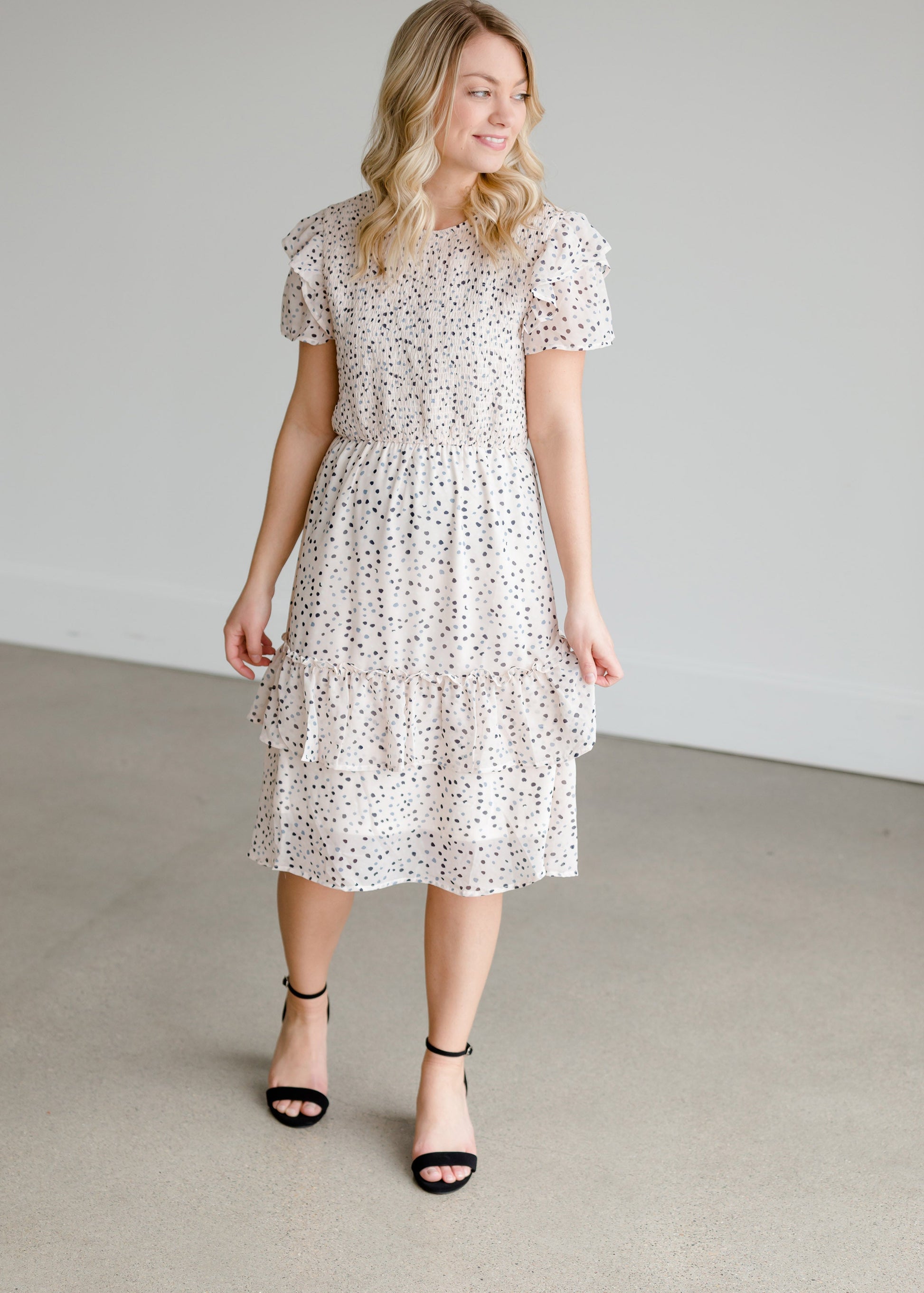 Smocked Ruffle Midi Dress - FINAL SALE Dresses