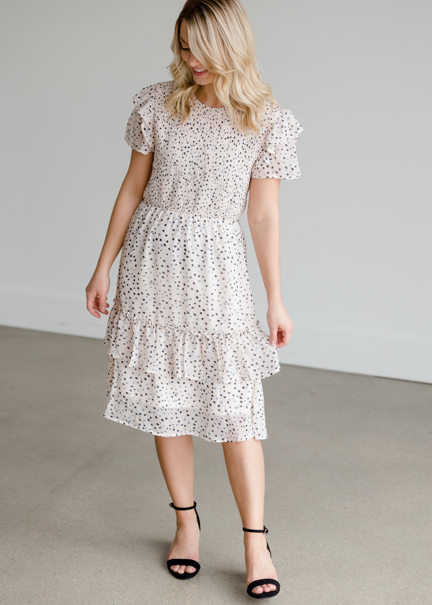 Smocked Ruffle Midi Dress - FINAL SALE Dresses