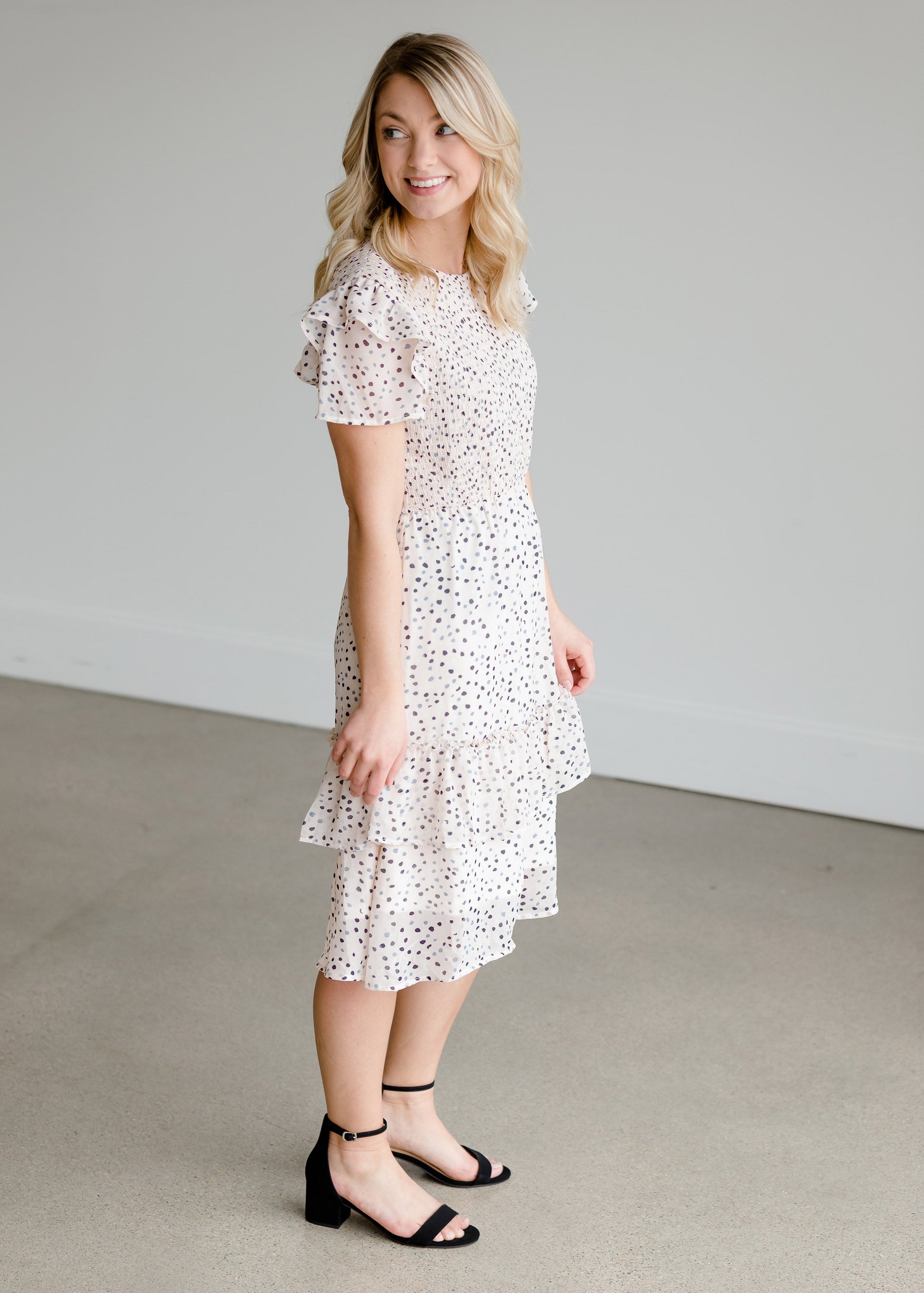 Smocked Ruffle Midi Dress - FINAL SALE Dresses