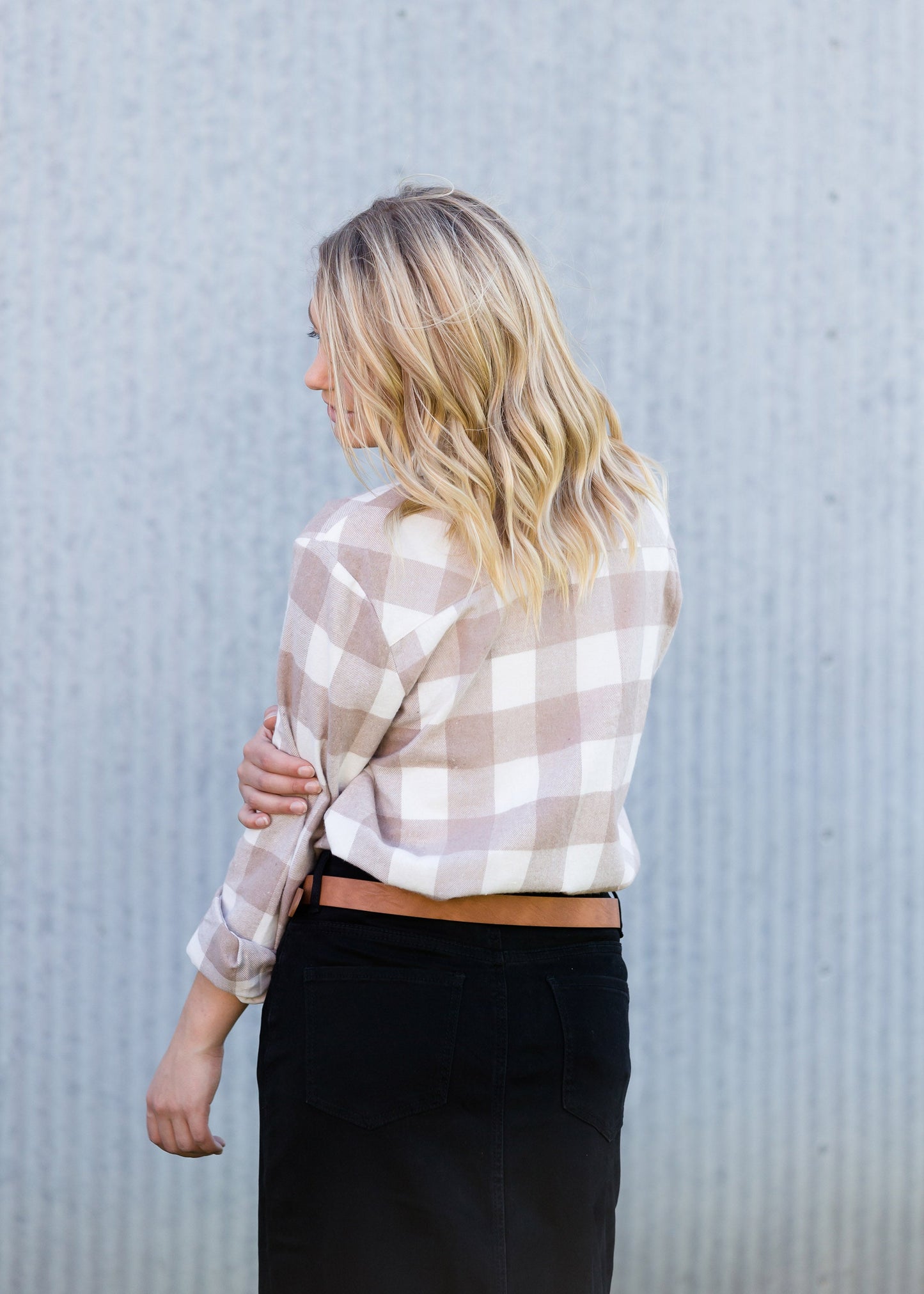 Soft Brushed Flannel Button Up Top - FINAL SALE Tops