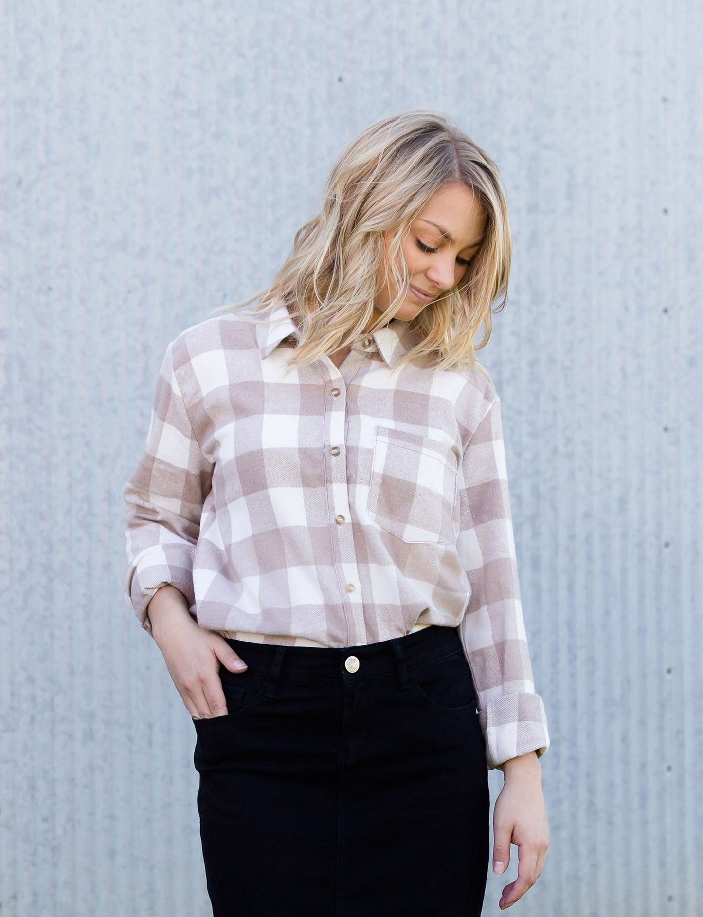 Soft Brushed Flannel Button Up Top - FINAL SALE Tops