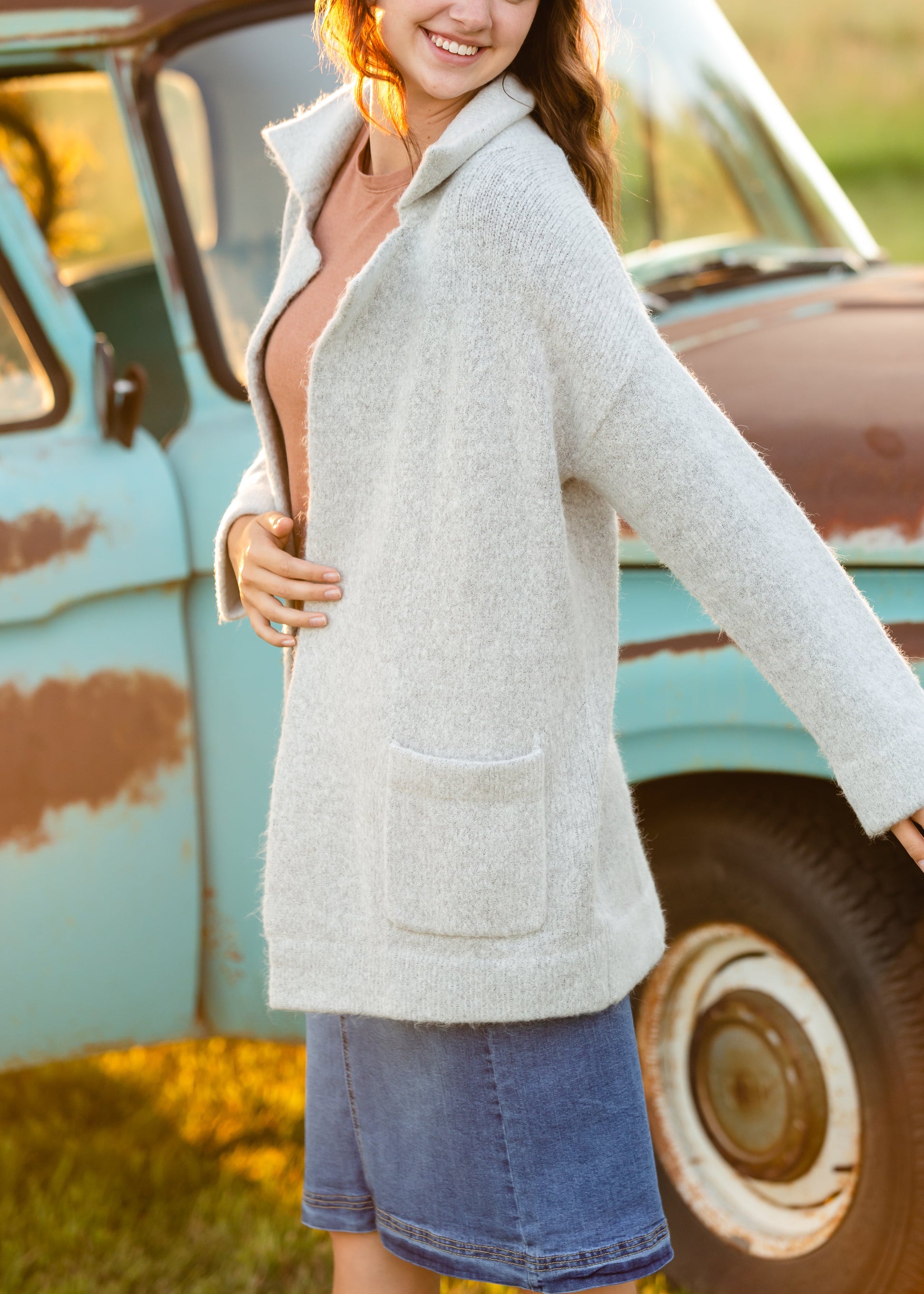 Soft Gray Vita Cardigan Jacket - FINAL SALE Tops