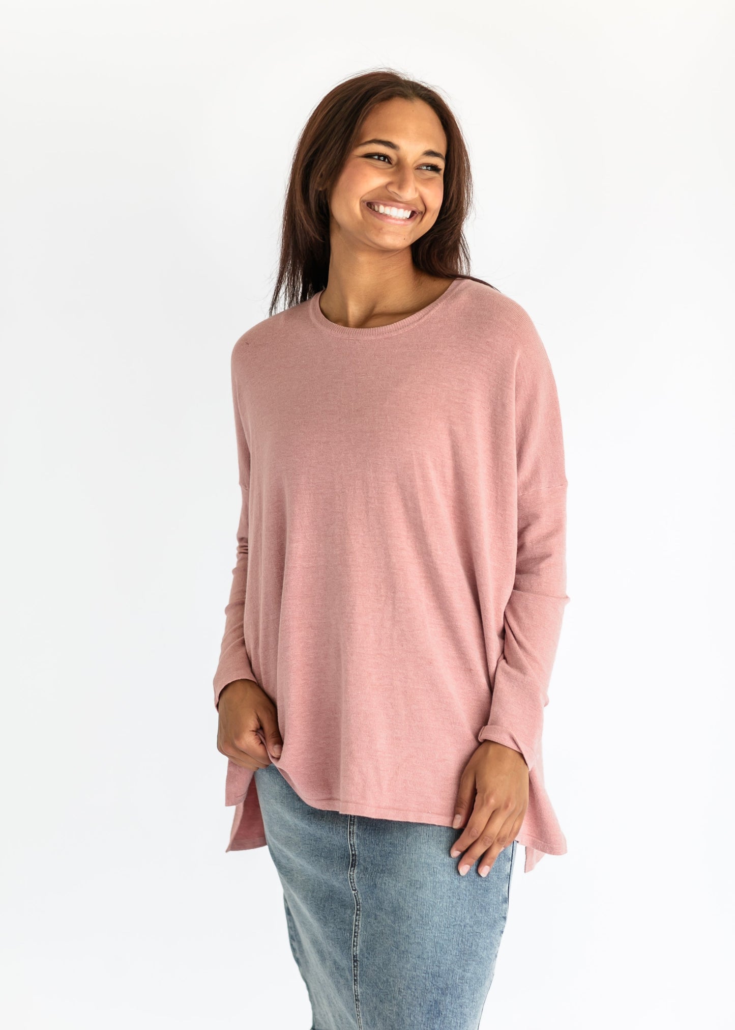 Soft Touch Drop Shoulder Sweater FF Tops