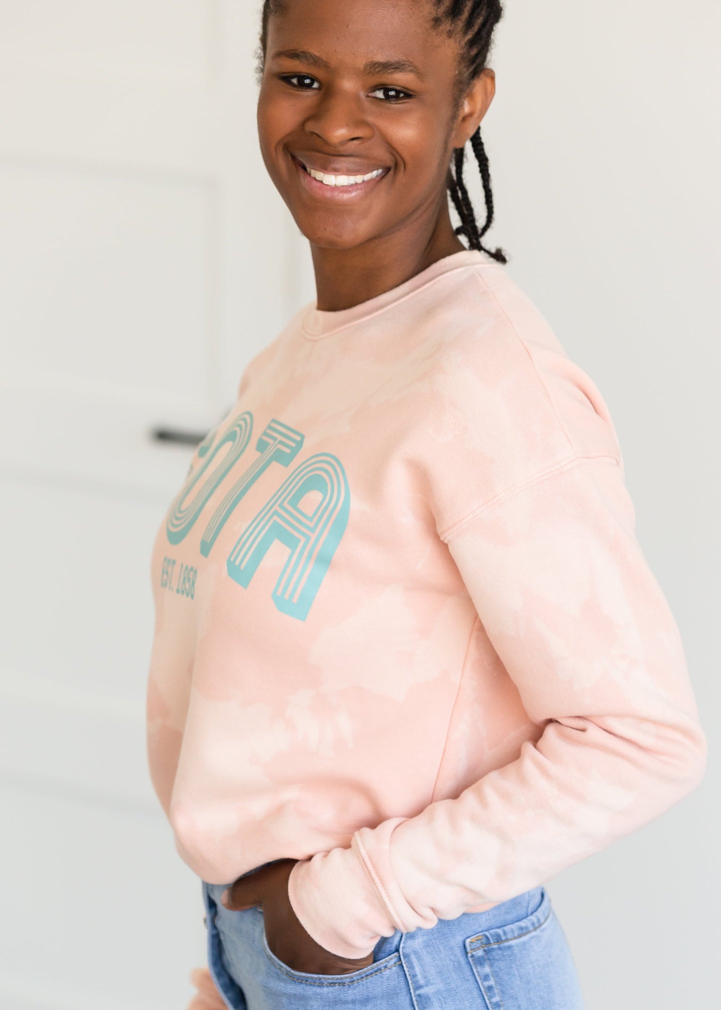 Sota Girl Blush Bleached Crewneck Tops