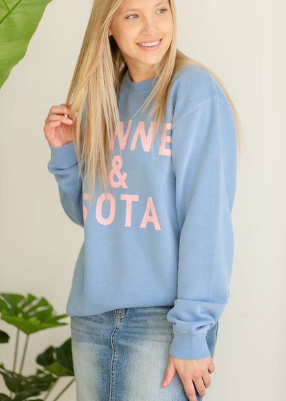 Sota' Harlow Blue Crewneck - FINAL SALE Tops