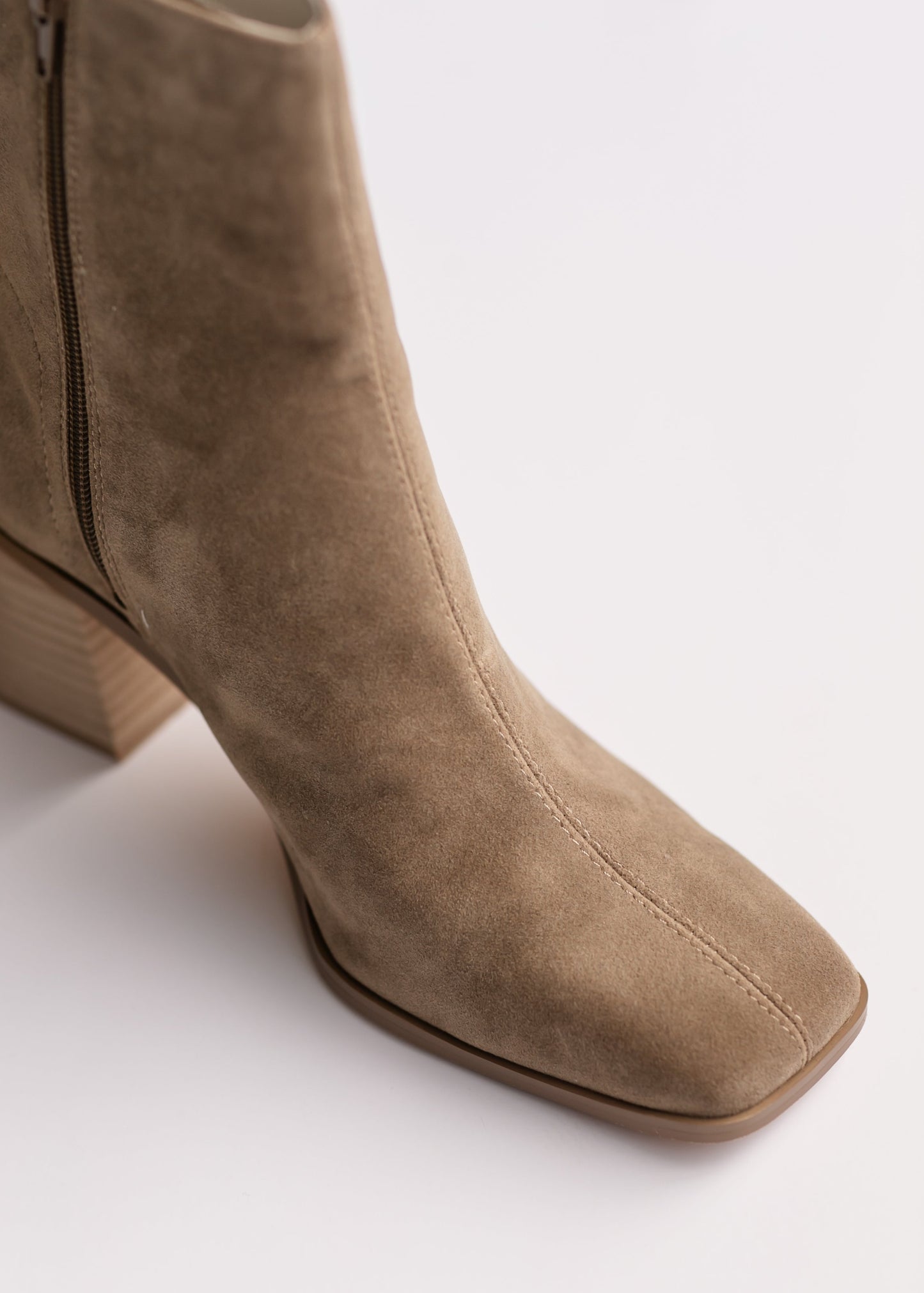 Square Toe Dark Taupe Ankle Boot Shoes