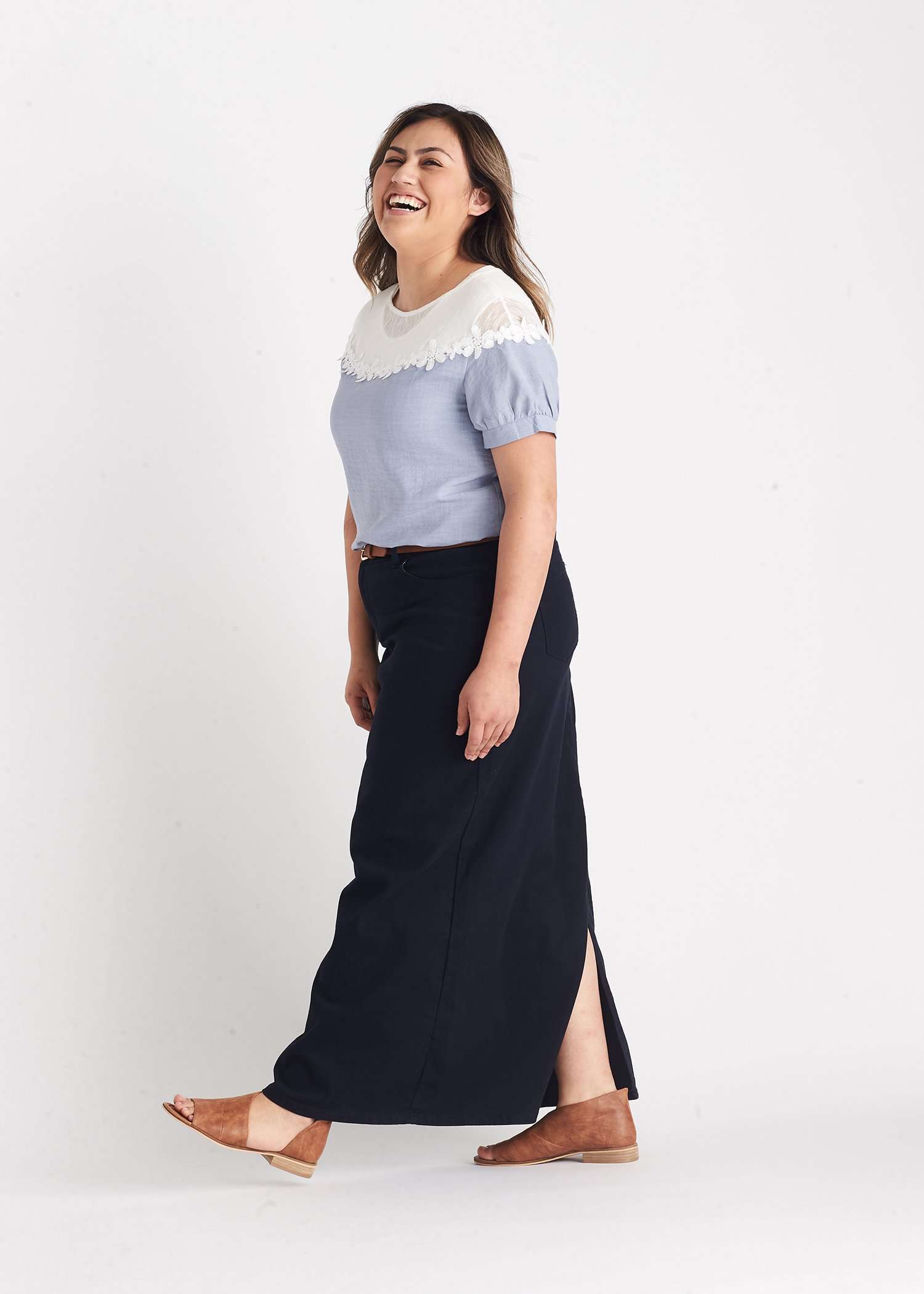 Stella Colored Denim Skirt Skirts Navy / 4