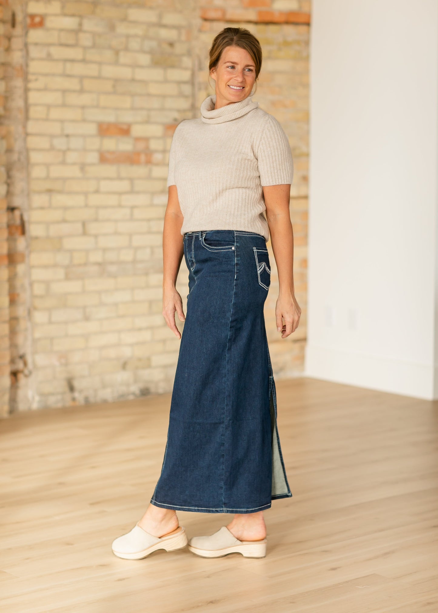 Stella Dark Wash Maxi Denim Skirt IC Skirts