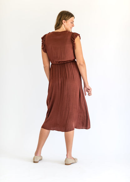 Steve Madden® Allegra Satin Midi Dress FF Dresses