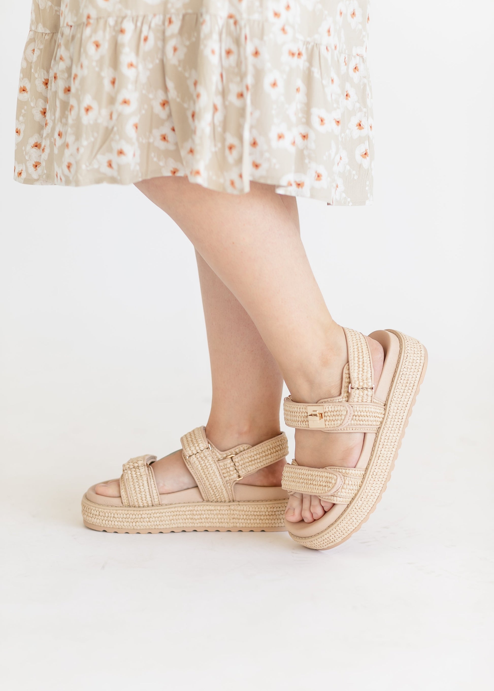 Steve Madden® Mona Platform Raffia Sandals Shoes