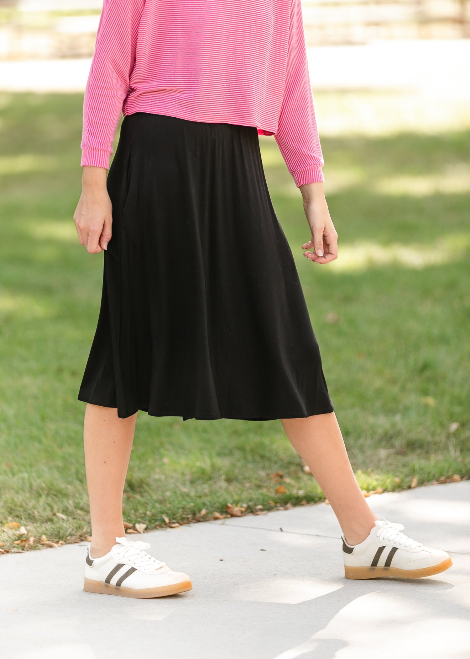 Stevie Stretch Waist Midi Skirt FF Skirts