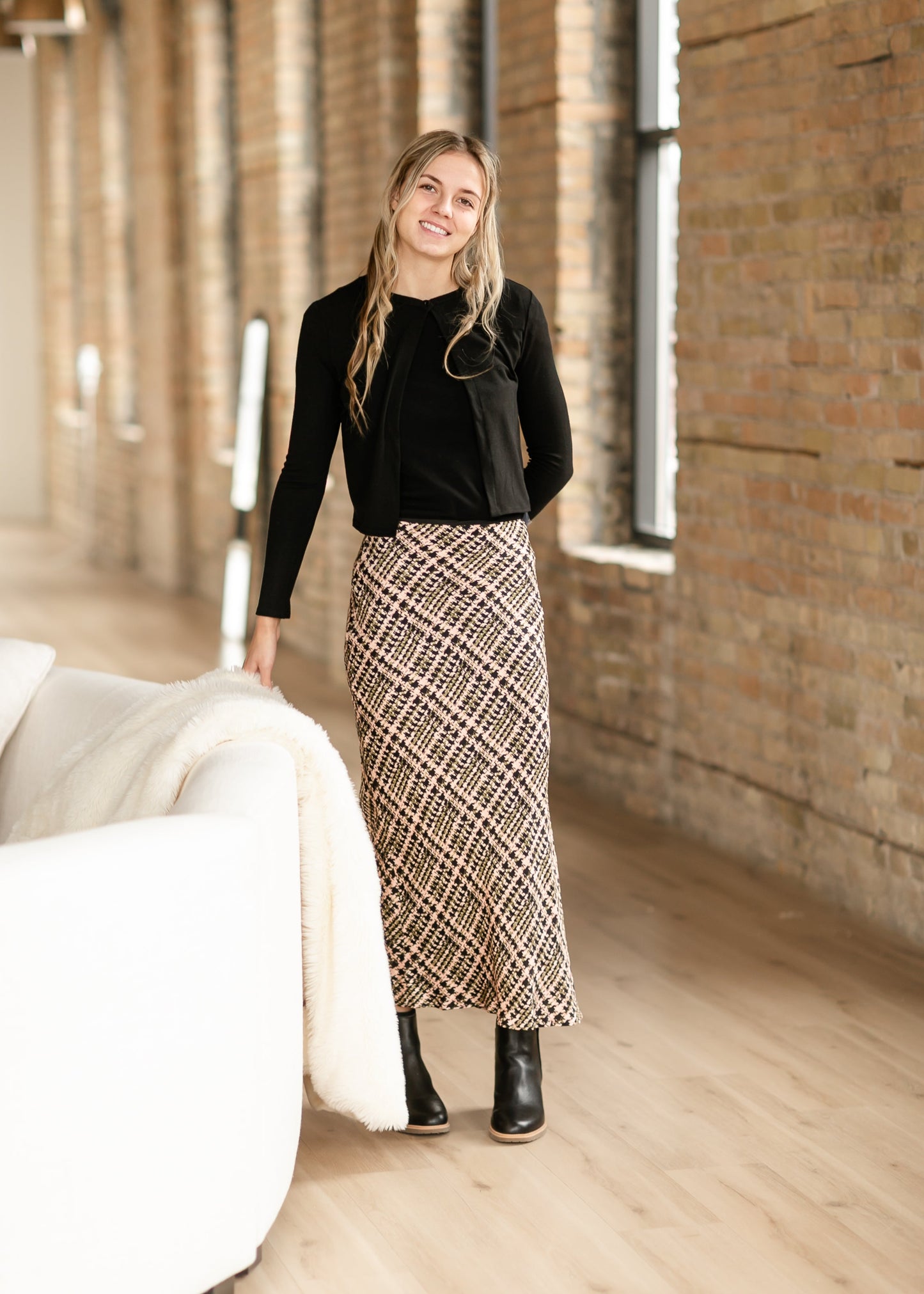 Straight Fit Printed Midi Skirt FF Skirts