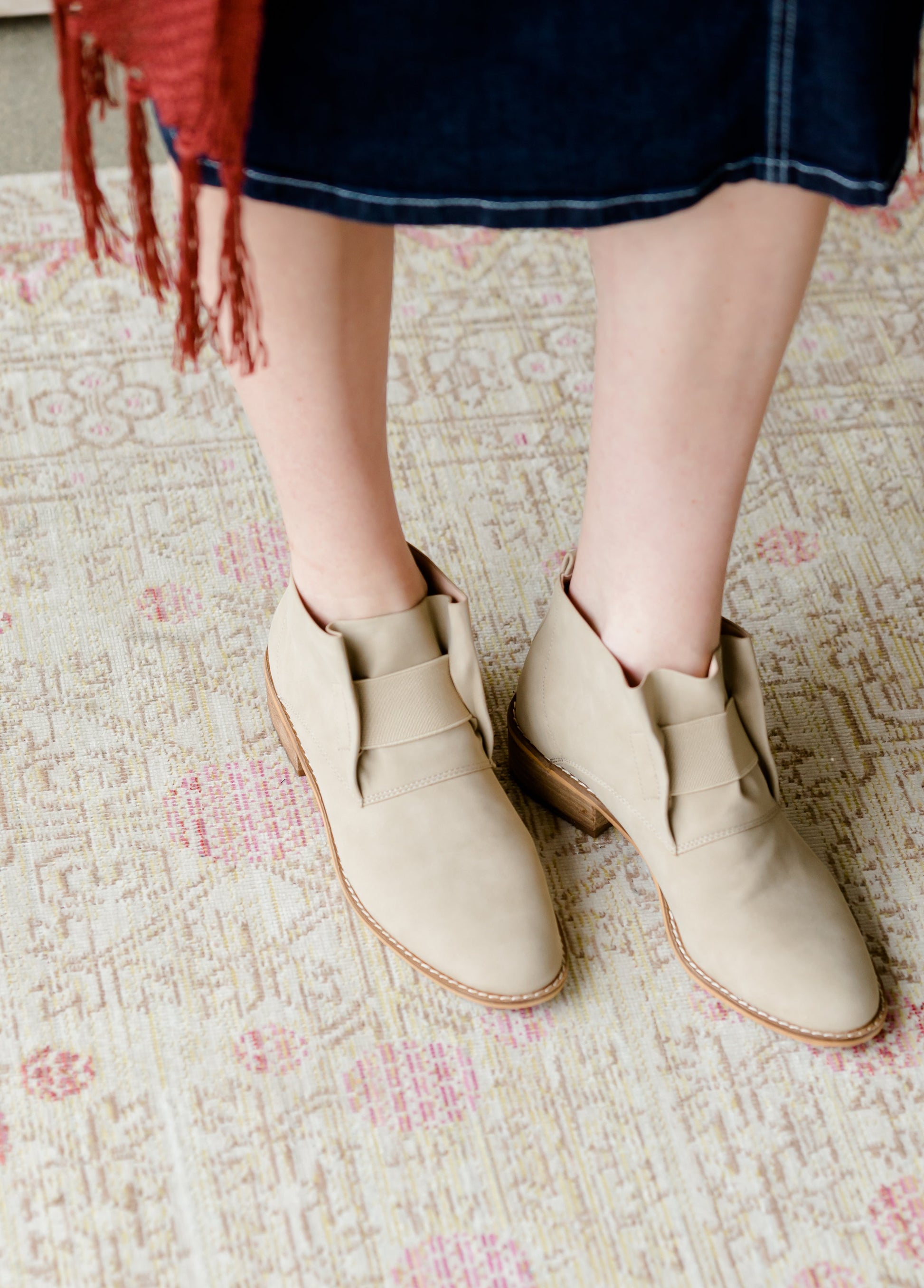 Stretch Detail Taupe Bootie - FINAL SALE Shoes