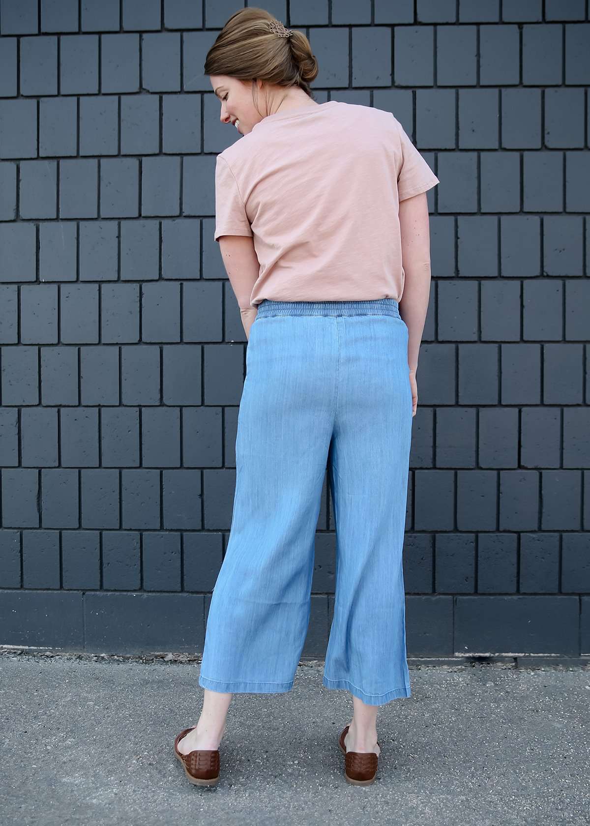 Stretch Self Tie Denim Culottes-FINAL SALE Layering Essentials