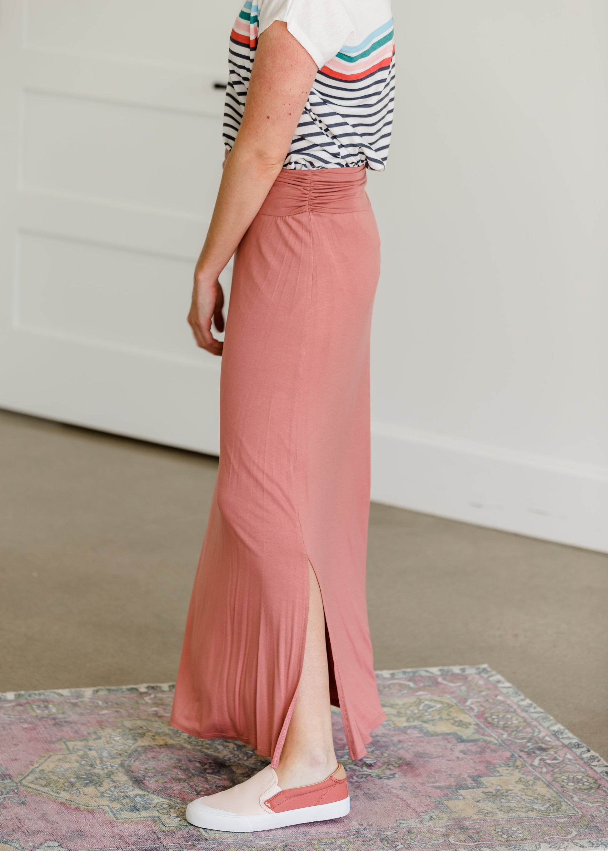 Stretchy Mauve Long Maxi Skirt - FINAL SALE Skirts