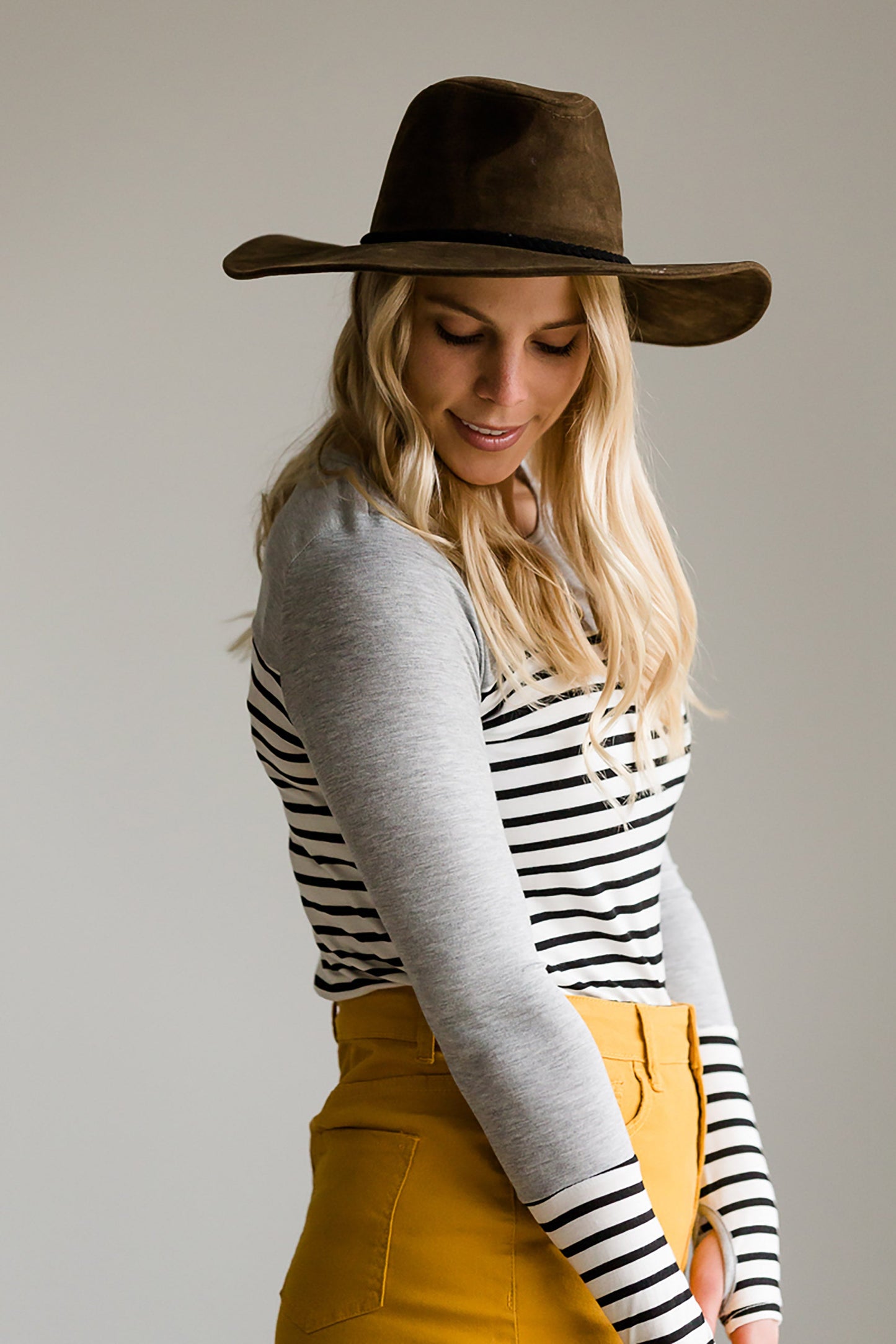 Striped Contrast Sleeve Top - FINAL SALE Tops