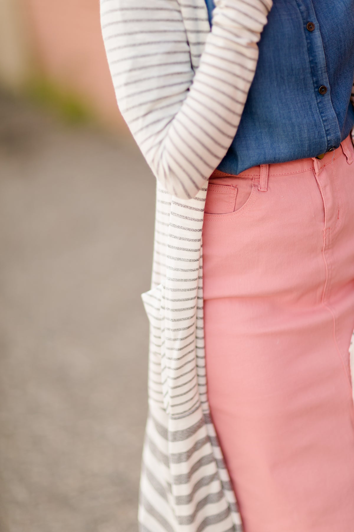 Striped Front Pocket Duster Cardigan Layering Essentials