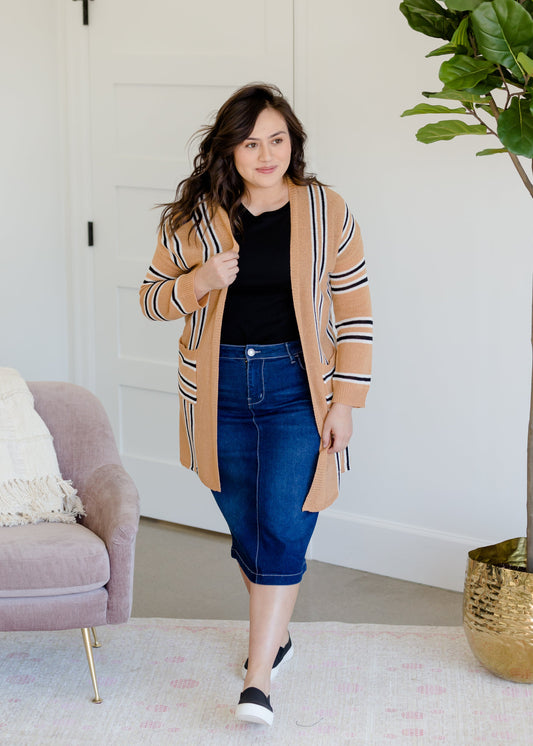 Striped Long Sleeve Cardigan - FINAL SALE Layering Essentials