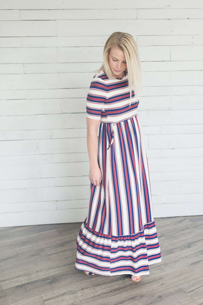 Striped Patriotic Maxi Dresses