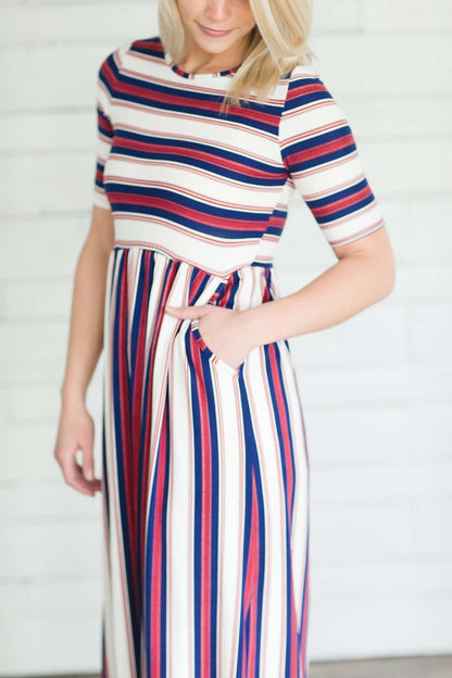 Striped Patriotic Maxi Dresses