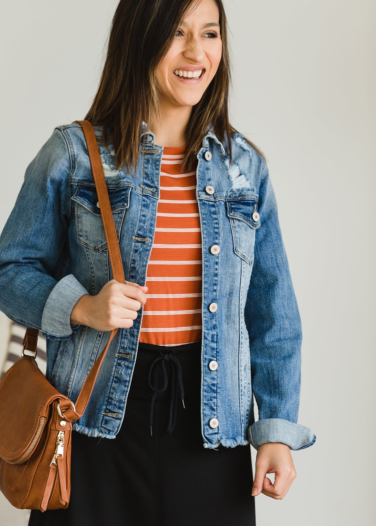 Striped Ruffle Sleeve Tee - FINAL SALE Tops