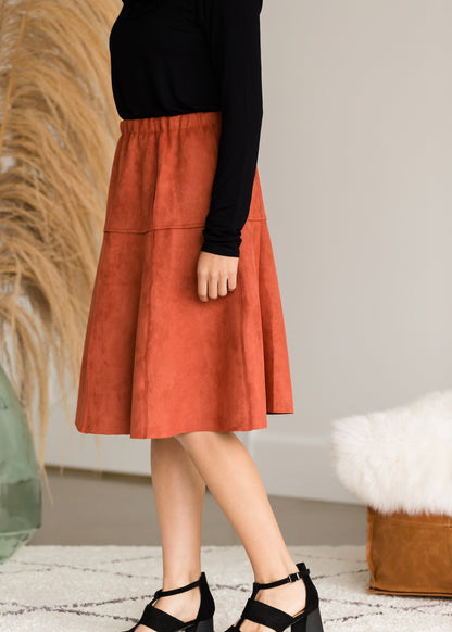 Suede A-Line Midi Skirt - FINAL SALE Skirts