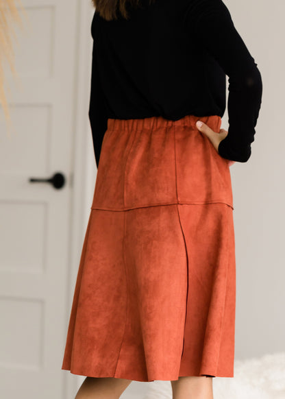 Suede A-Line Midi Skirt - FINAL SALE Skirts